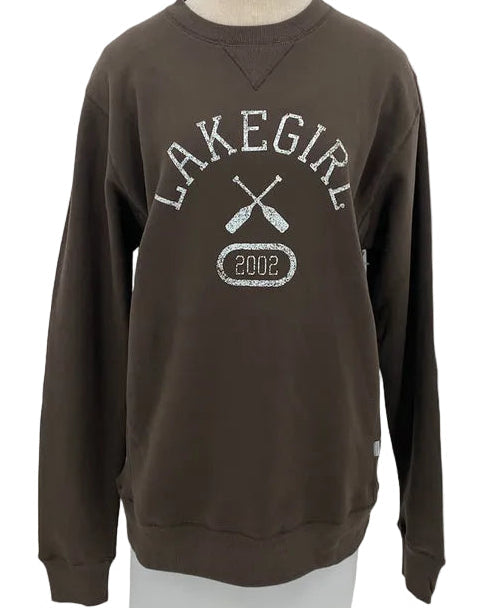 Lakegirl Vintage Crewneck Sweatshirt – Chocolate Brown