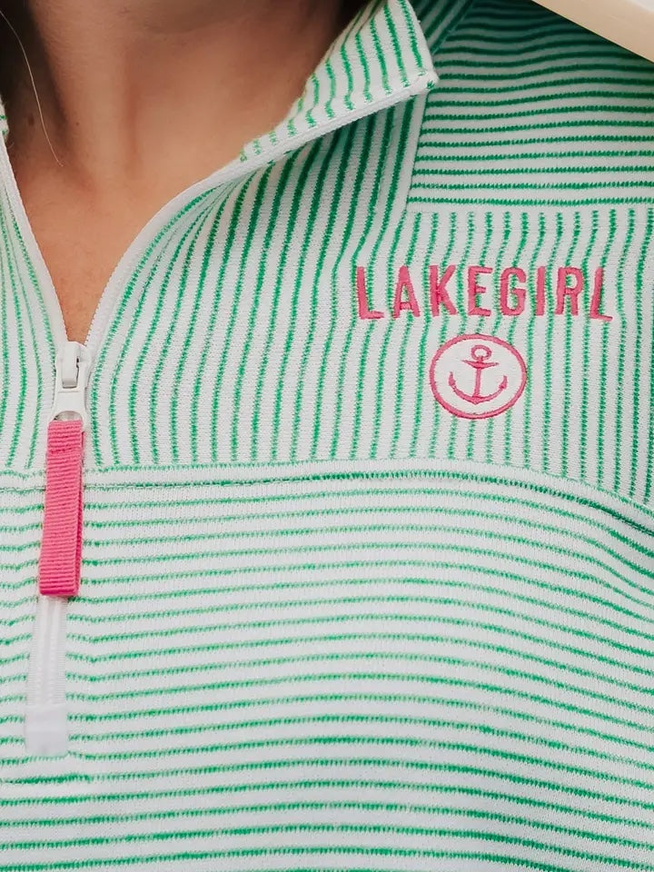 Lakegirl Striped Quarter-Zip Pullover