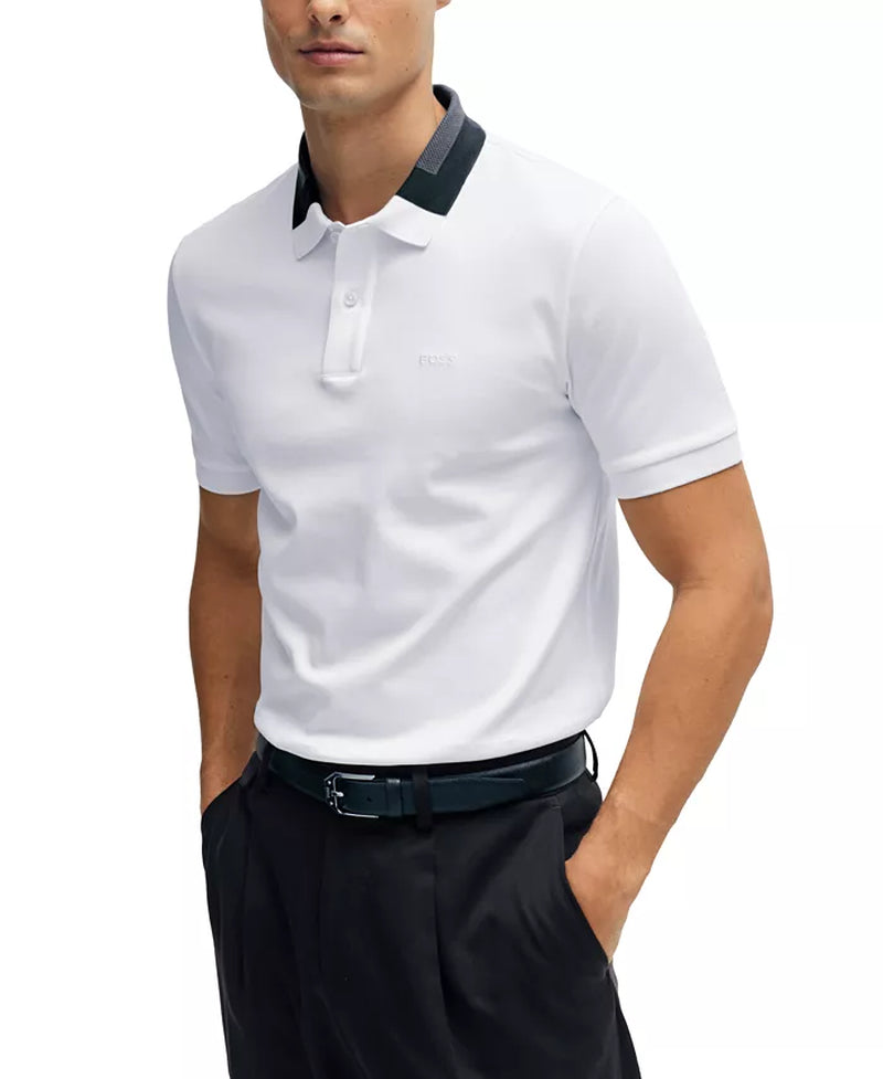 Men'S Color-Blocked Collar Slim-Fit Polo Shirt