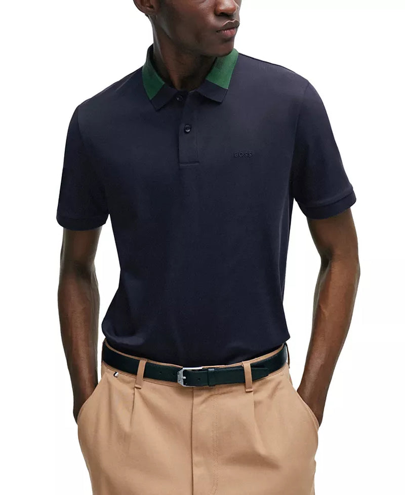 Men'S Color-Blocked Collar Slim-Fit Polo Shirt