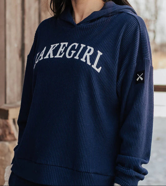 Lakegirl Ribbed Hoodie – Navy