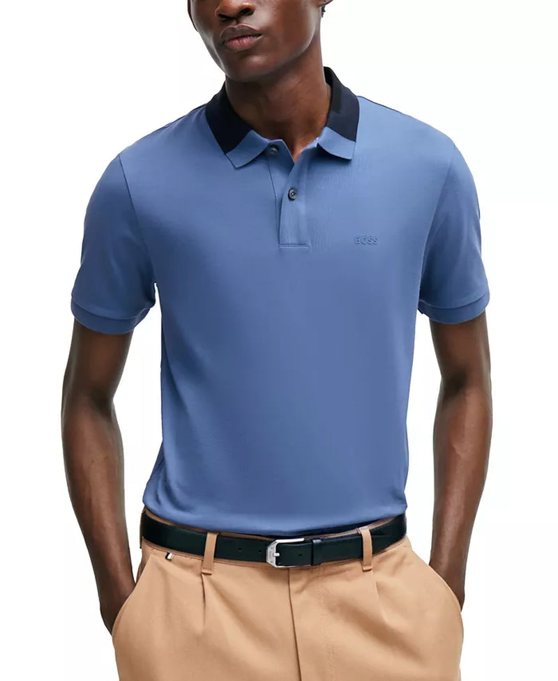 Men'S Color-Blocked Collar Slim-Fit Polo Shirt