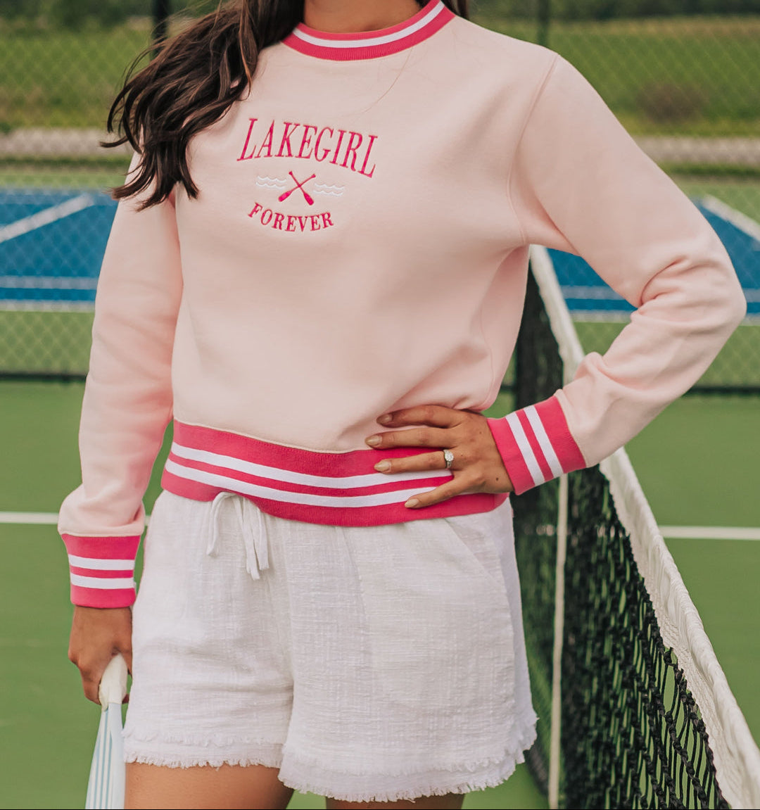 Lakegirl “Forever” Crewneck Sweatshirt – Blush Pink